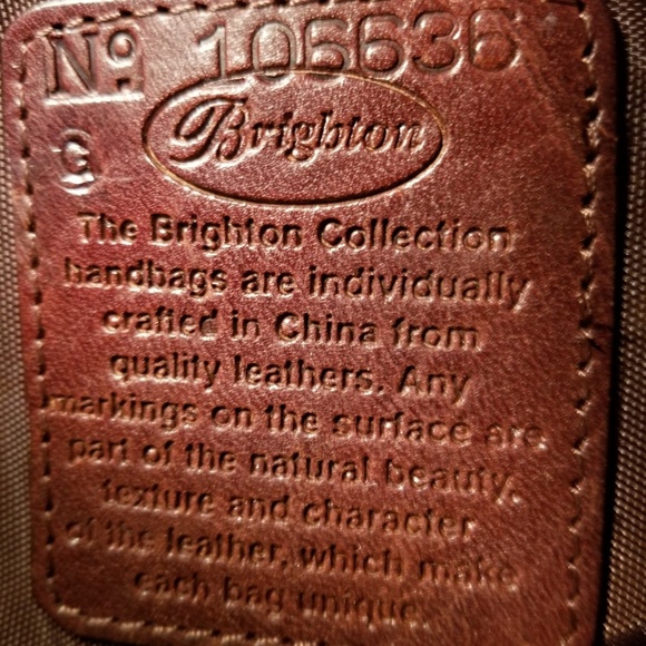 Brighton Tapesstry Red Fabric & Brown Leather Shoulder Bag - Picture 8 of 8